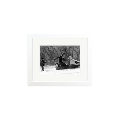 Robert Redford Snowmobile Framed Print
