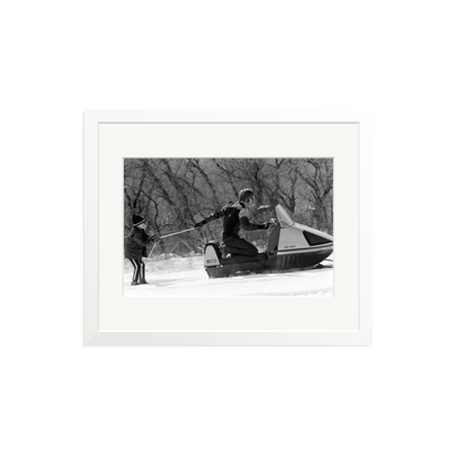 Robert Redford Snowmobile Framed Print