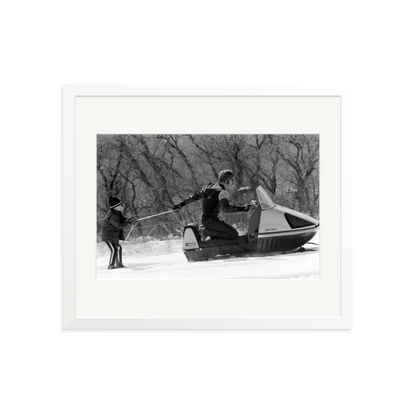 Robert Redford Snowmobile Framed Print