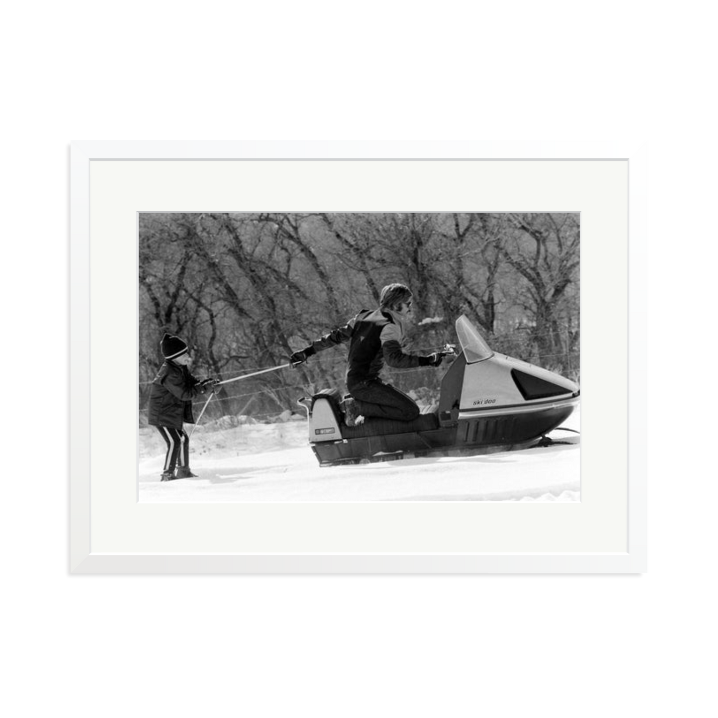 Robert Redford Snowmobile Framed Print