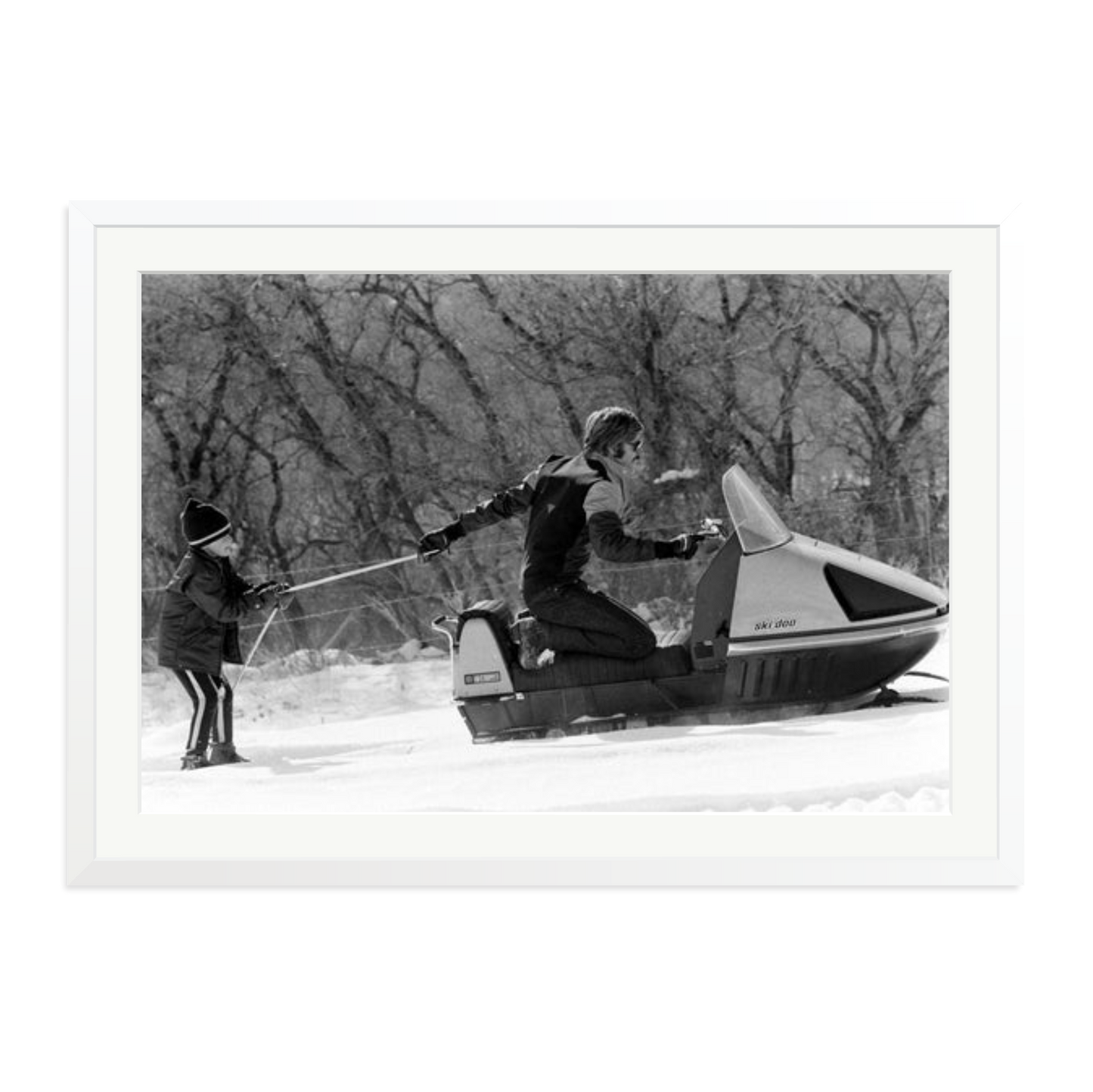 Robert Redford Snowmobile Framed Print