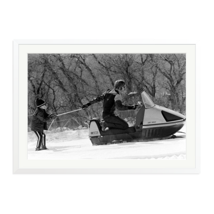 Robert Redford Snowmobile Framed Print