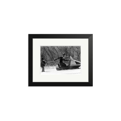Robert Redford Snowmobile Framed Print