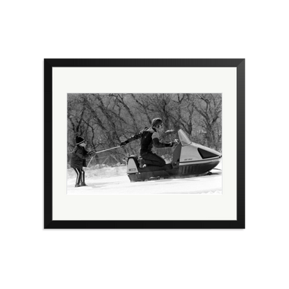 Robert Redford Snowmobile Framed Print