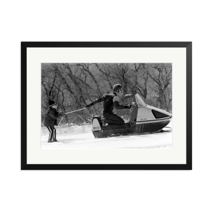 Robert Redford Snowmobile Framed Print