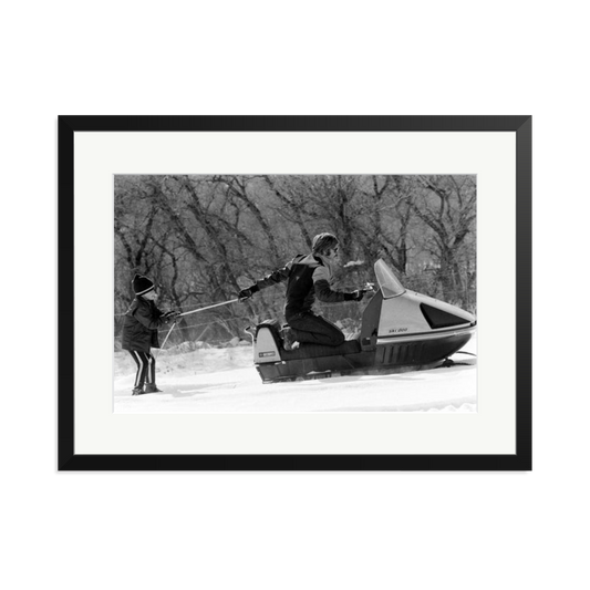 Robert Redford Snowmobile Framed Print