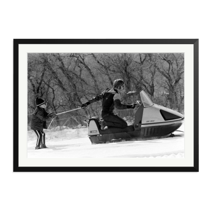 Robert Redford Snowmobile Framed Print