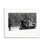 Robert Redford Snowmobile Framed Print - White Frame