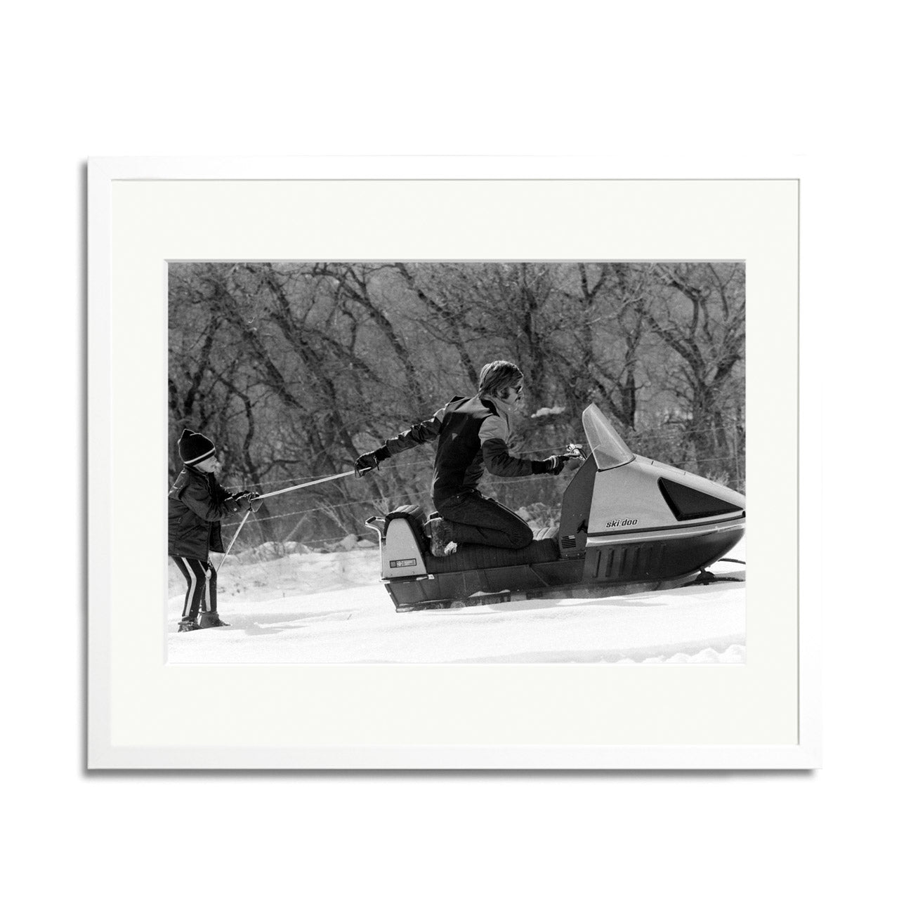 Robert Redford Snowmobile Framed Print