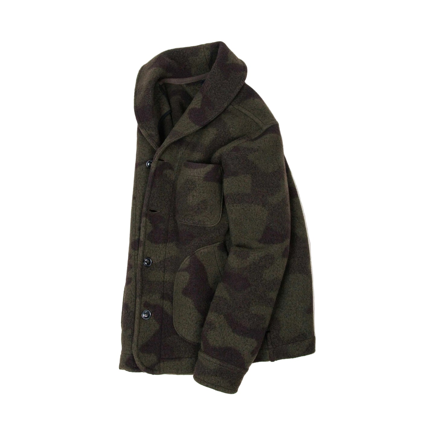 Rivay Hale Wool Cardigan in Olive Camouflage