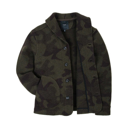 Rivay Hale Wool Cardigan in Olive Camouflage