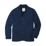 Cliff Indigo Dobby Shawl Jacket in Dark Wash - Dark Wash