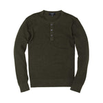 Rivay Cody Merino Waffle Henley - Dark Olive