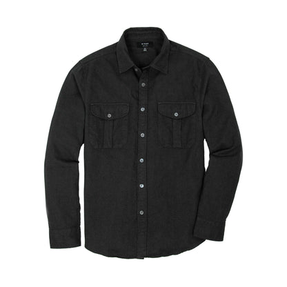 Rivay Cortina Brushed Cotton Camp Shirt in Dark Olive