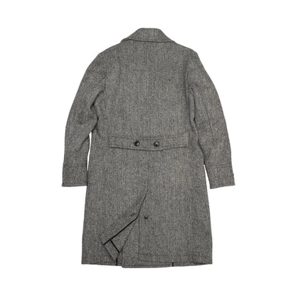RIVAY Harris Tweed Herringbone Double Breasted Topcoat