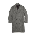 RIVAY Harris Tweed Herringbone Double Breasted Topcoat - Grey