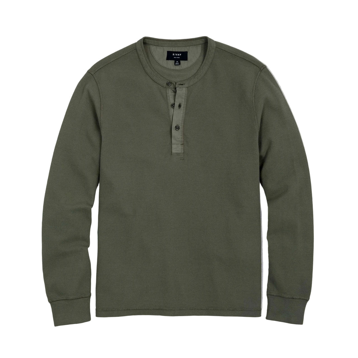 Rivay Gibson Waffle Henley in Field