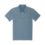 Rivay Indigo Slub Jersey Polo - Bleach Wash