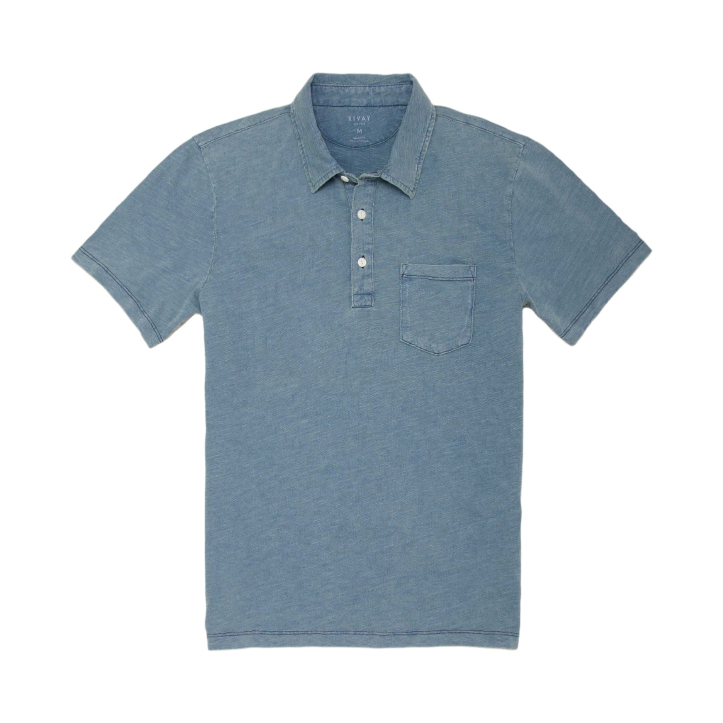Rivay Indigo Slub Jersey Polo