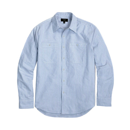Rivay Bridges Oxford Workshirt in Classic Blue Stripe