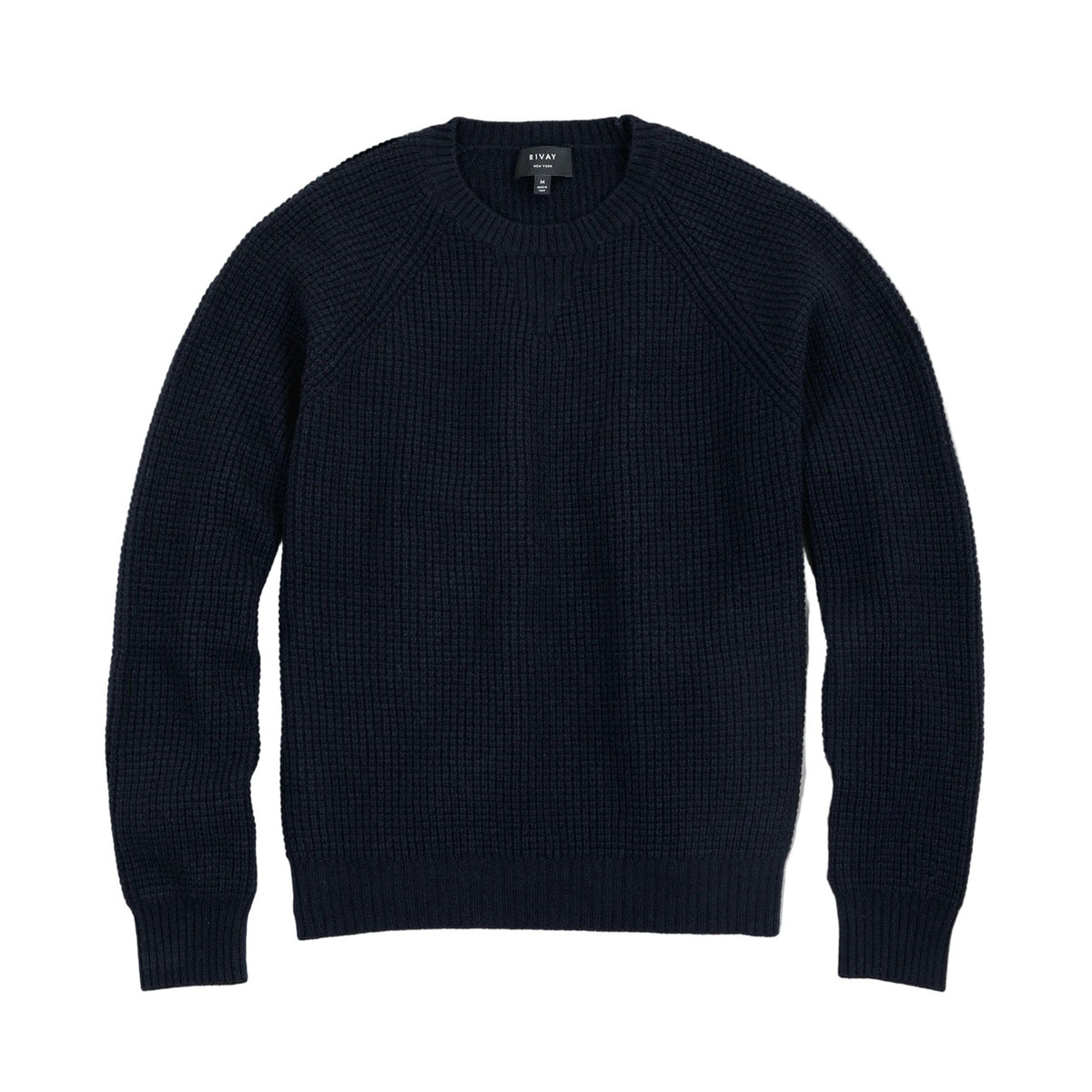 Rivay Sonny Waffle Sweater in Navy