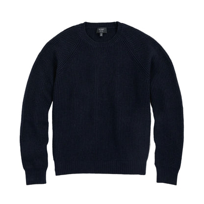 Rivay Sonny Waffle Sweater in Navy