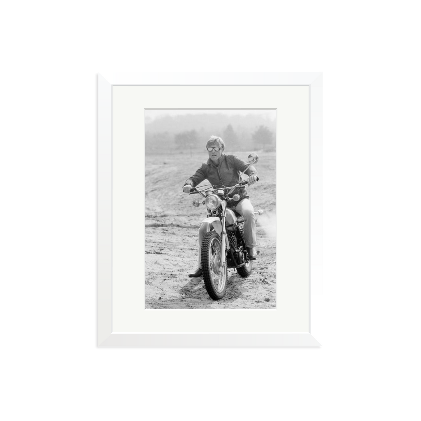 Robert Redford by Terry O'Neill 1975 Framed Print White Medium