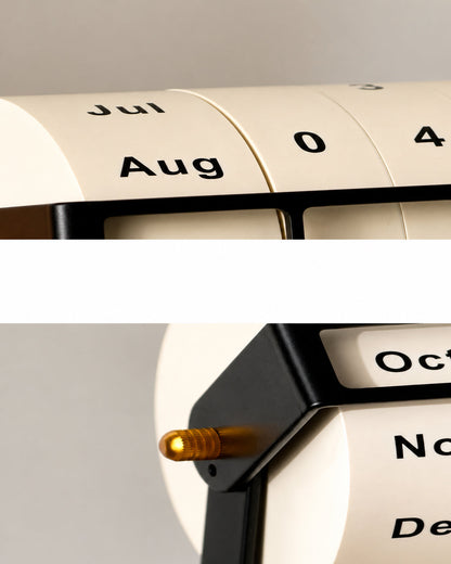 Rotating Wheel Retro Wooden Calendar