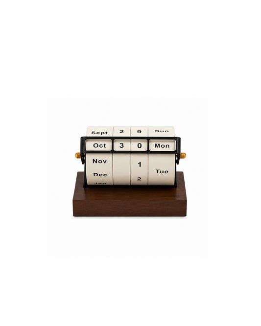 Rotating Wheel Retro Wooden Calendar