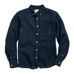 Billy Reid Tuscumbia Linen Shirt Button Down - Carbon Blue