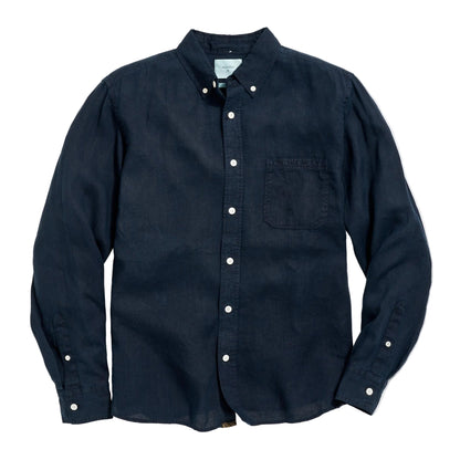 Tuscumbia Linen Shirt Button Down Carbon Blue