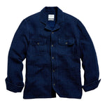 Billy Reid Pin Dot Dobby Two Pocket Overshirt - Carbon Blue