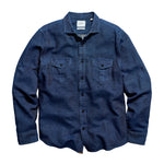 Billy Reid Cotton Dobby Scout Shirt - Carbon Blue