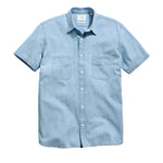 Billy Reid Short Sleeve Chambray Donelson Shirt - Light Chambray