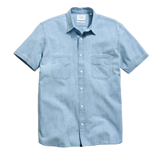 Billy Reid Short Sleeve Chambray Donelson Shirt