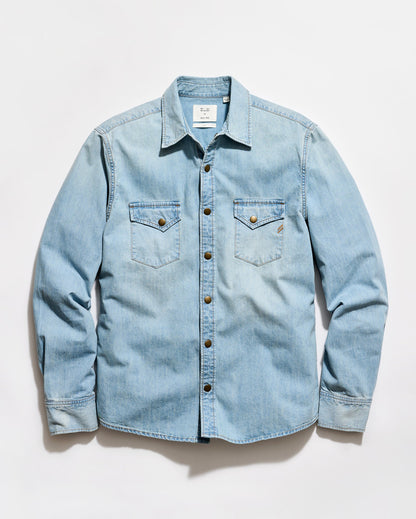 Billy Reid Washed Shoals Denim Shirt Denim Wash