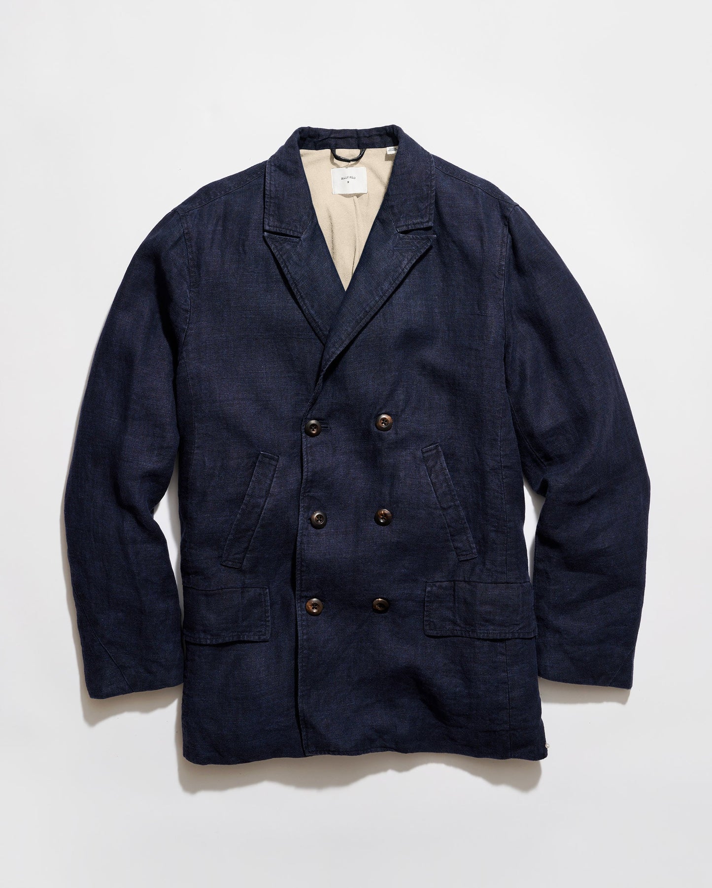 Billy Reid Canvas Linen Bond Peacoat Navy