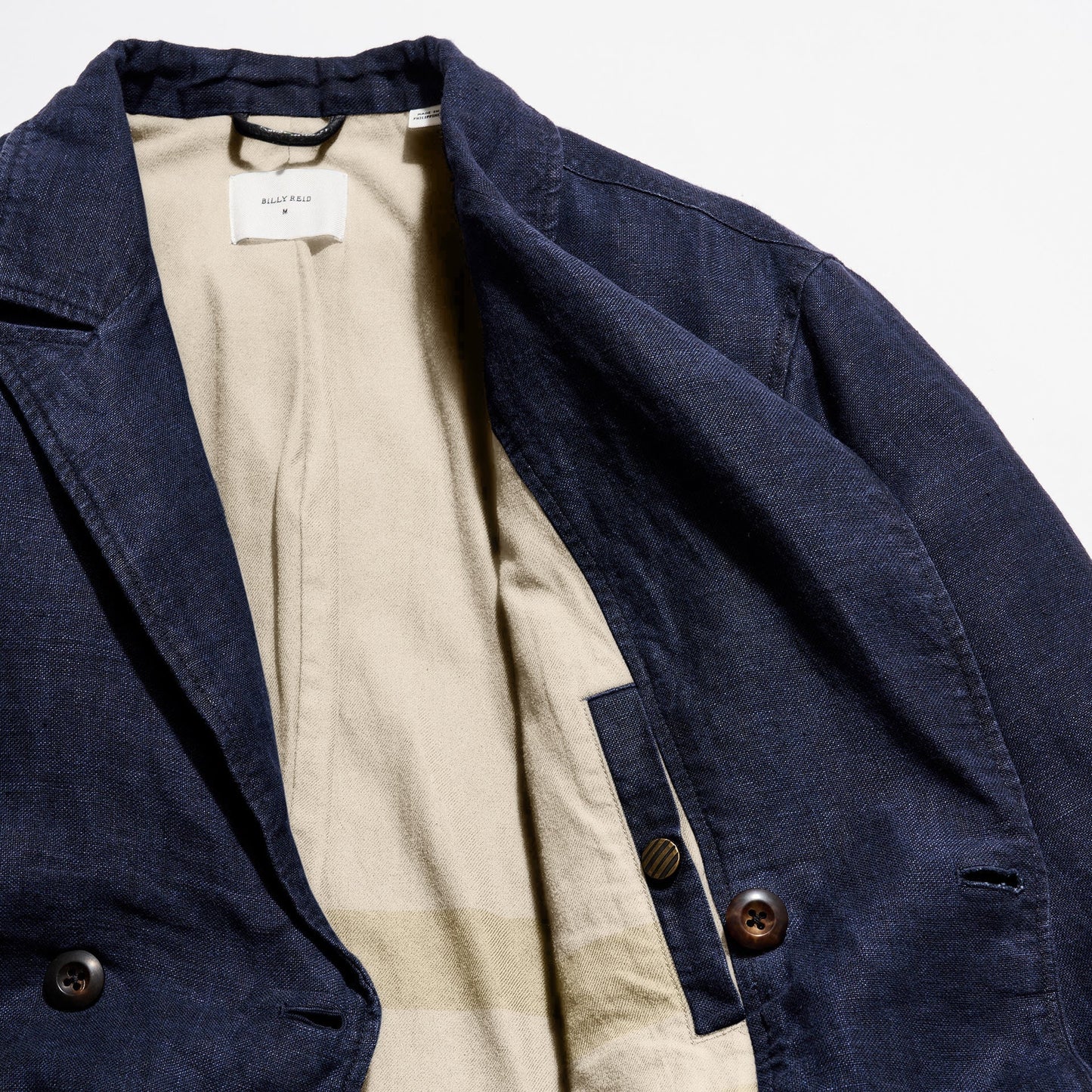 Billy Reid Canvas Linen Bond Peacoat