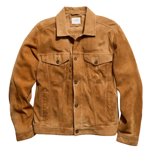 Billy Reid Waxed Suede Tupelo Trucker Jacket