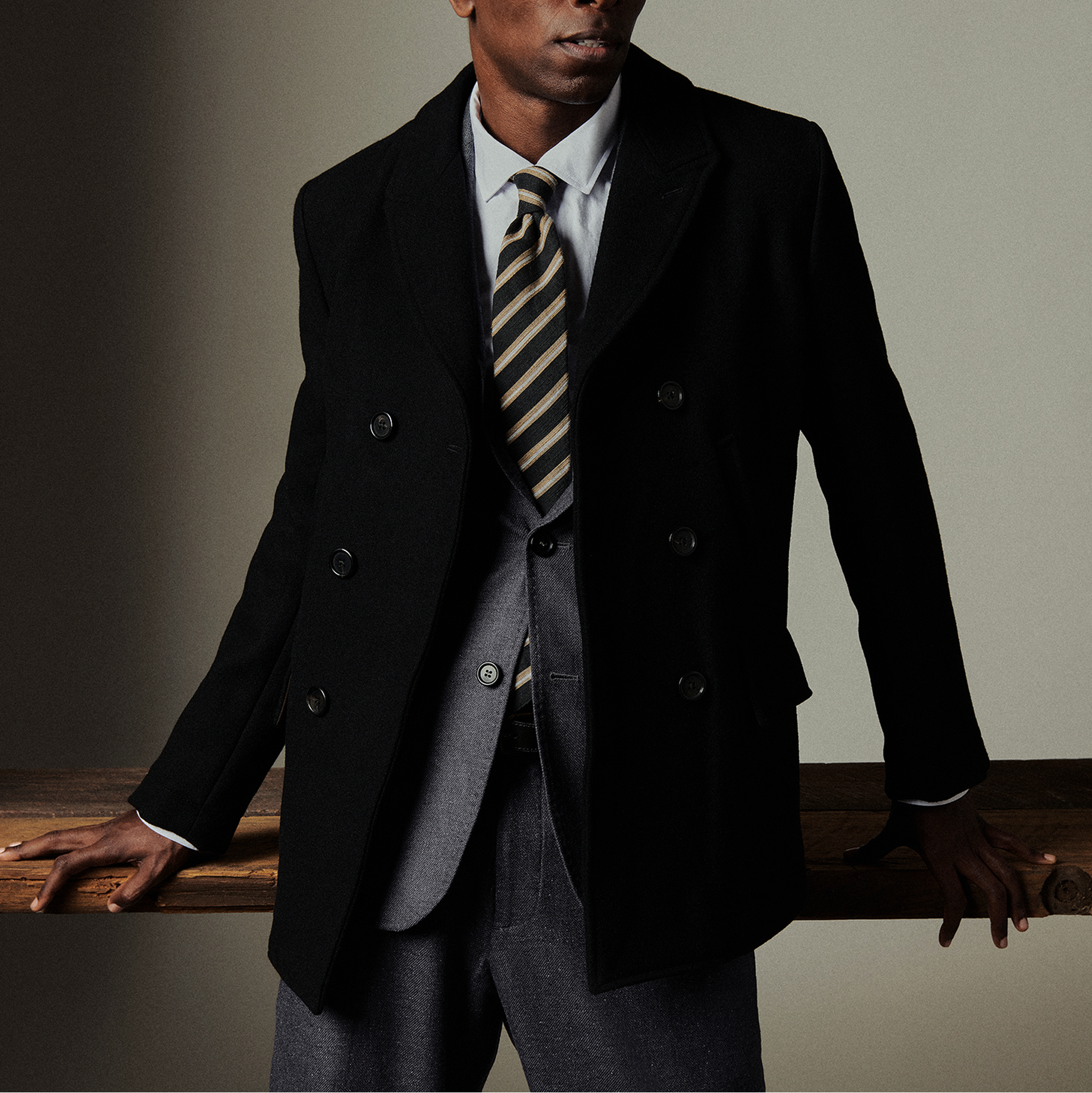 Billy Reid Black Bond Peacoat
