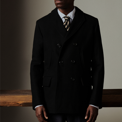 Billy Reid Black Bond Peacoat