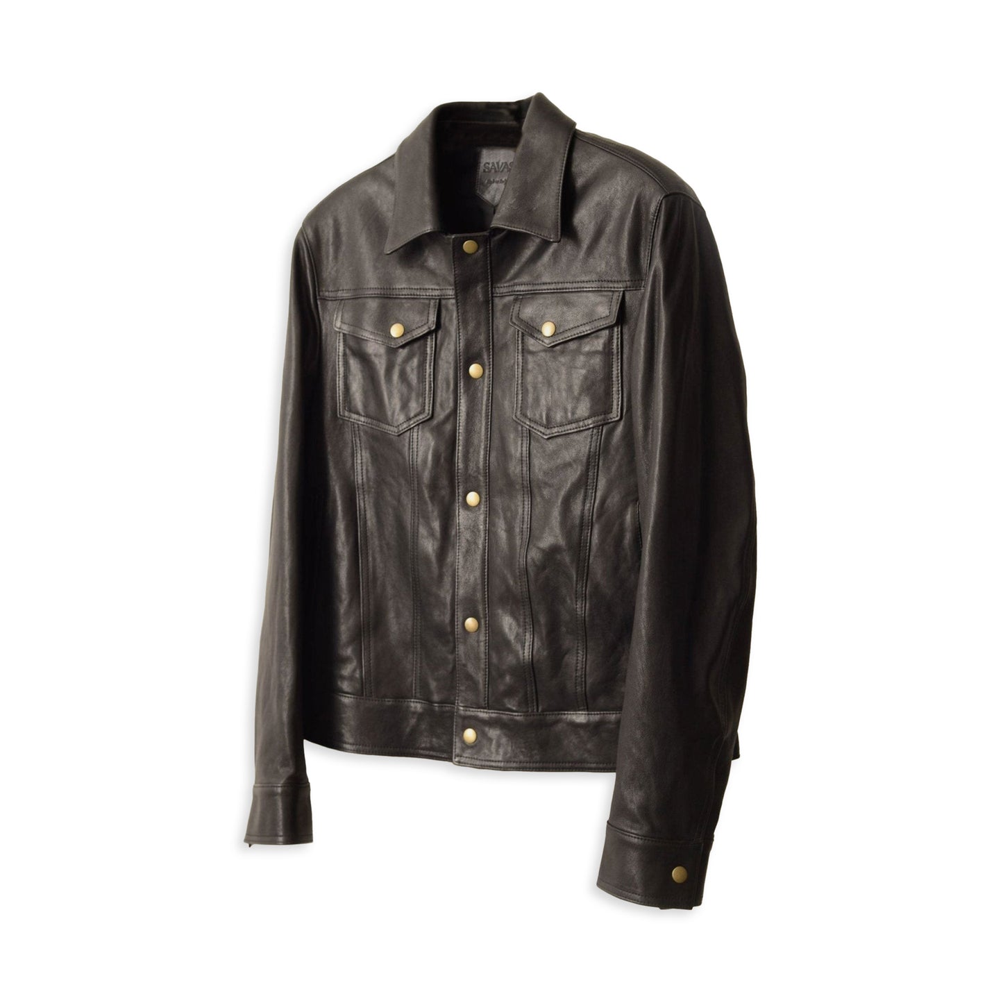 Savas Black Oiled Lamb Denham Jacket