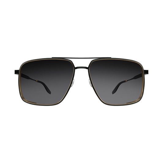 Barton Perreira 007 Scaramanga Sunglasses Black Satin Gold Noir (AR) With Breath Logo