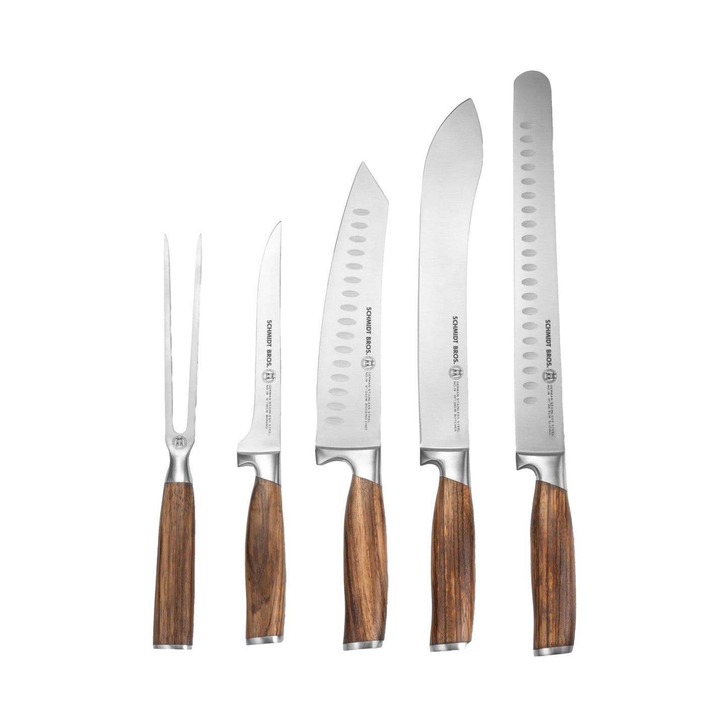 Schmidt Bros. Zebra Wood BBQ 6-Piece Knife Set