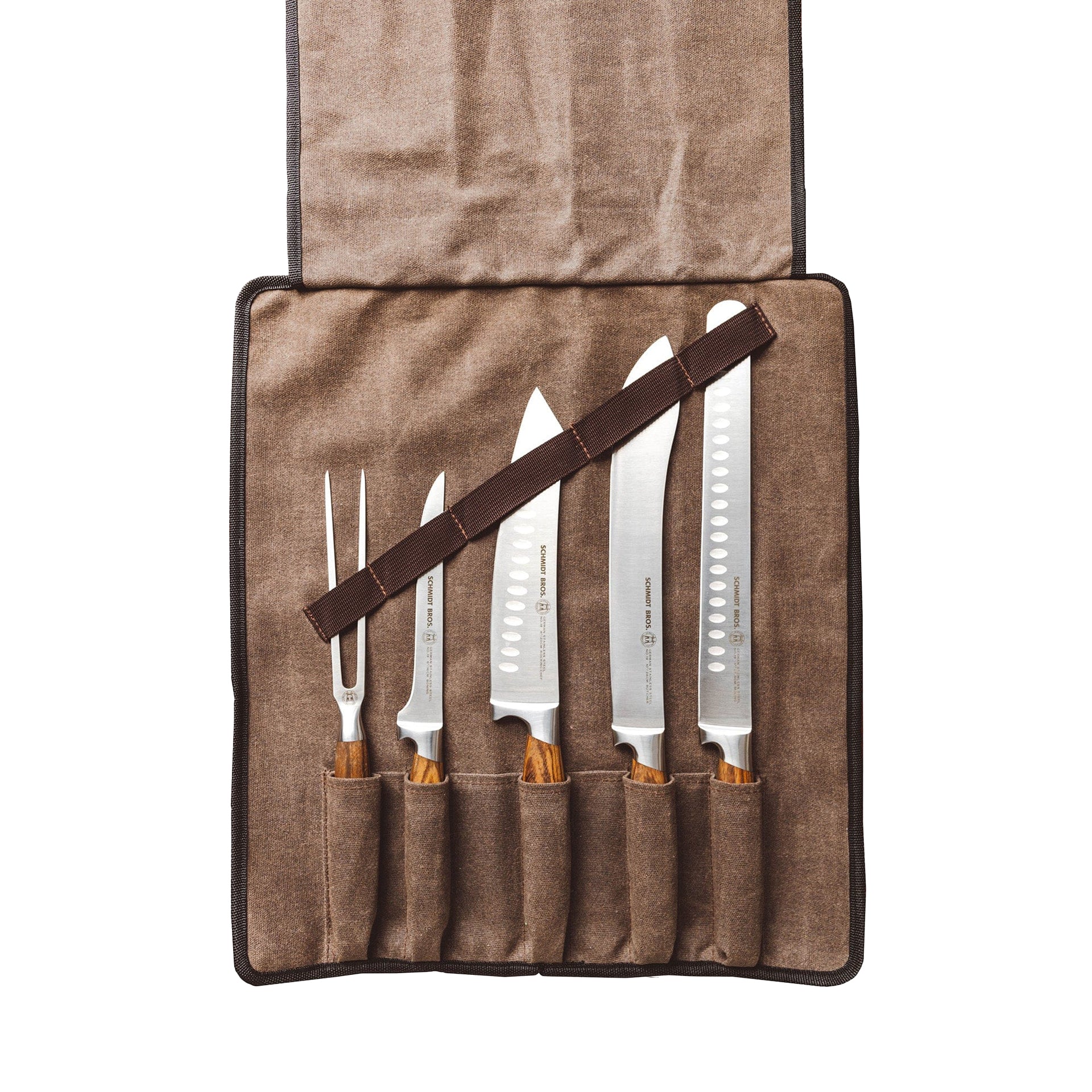 Schmidt Bros. Zebra Wood BBQ 6-Piece Knife Set | Uncrate Supply