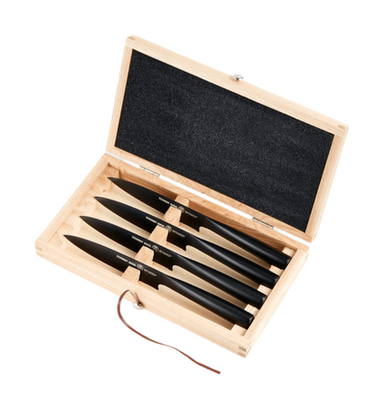 Schmidt Bros. Jet Black, 4-Piece Steak Knife Set