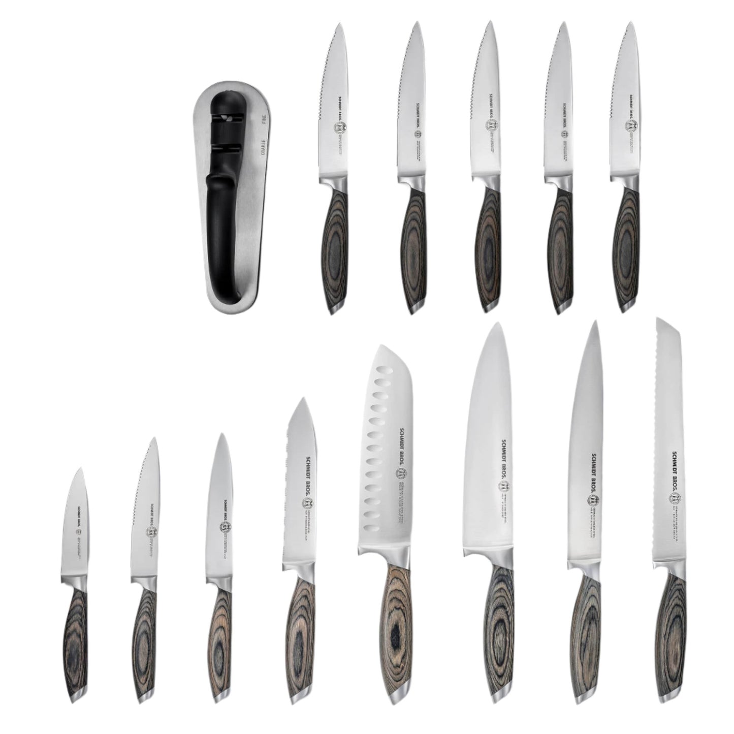 Schmidt Bros. Bonded Ash 15-Piece Knife Block Set