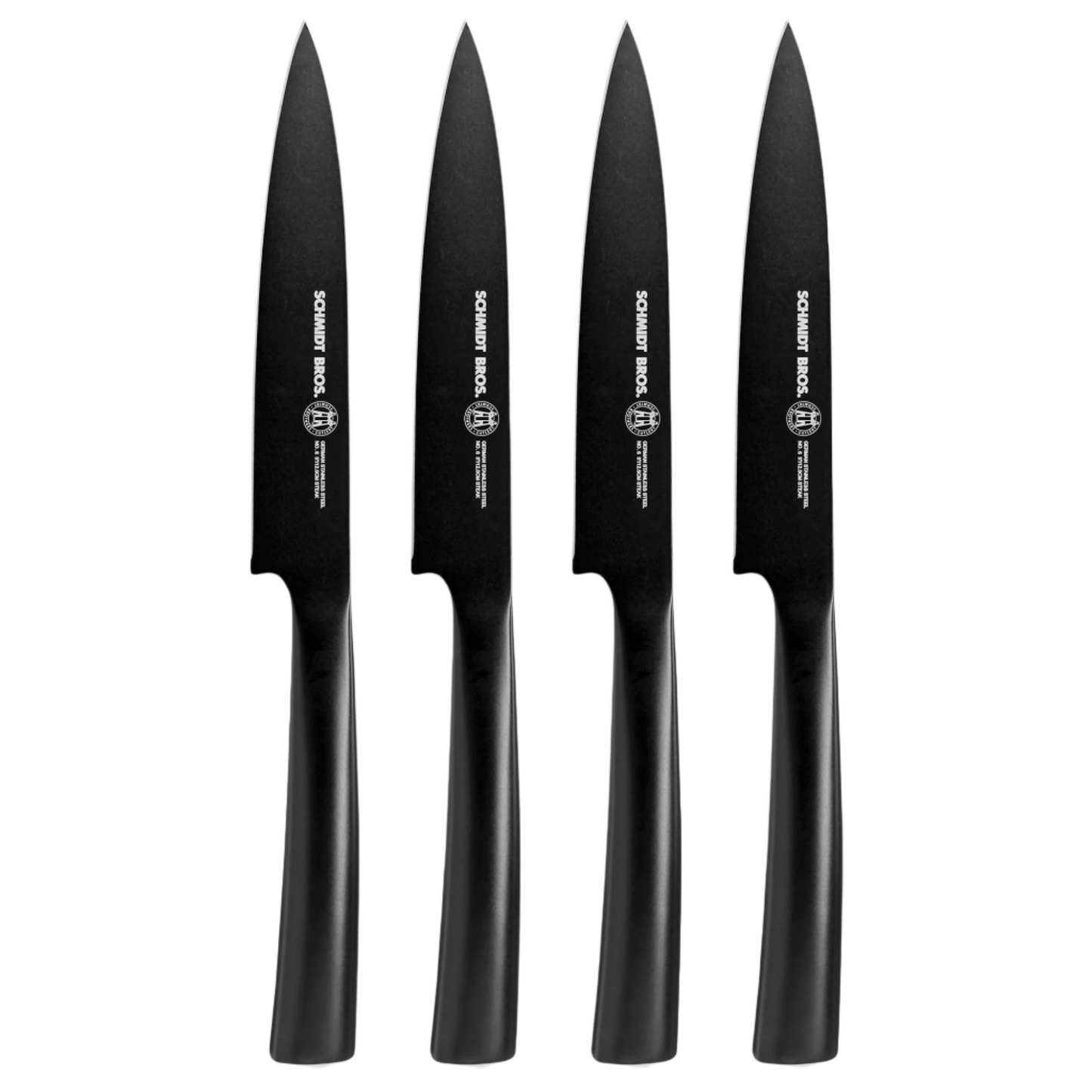 Schmidt Bros. Jet Black, 4-Piece Steak Knife Set