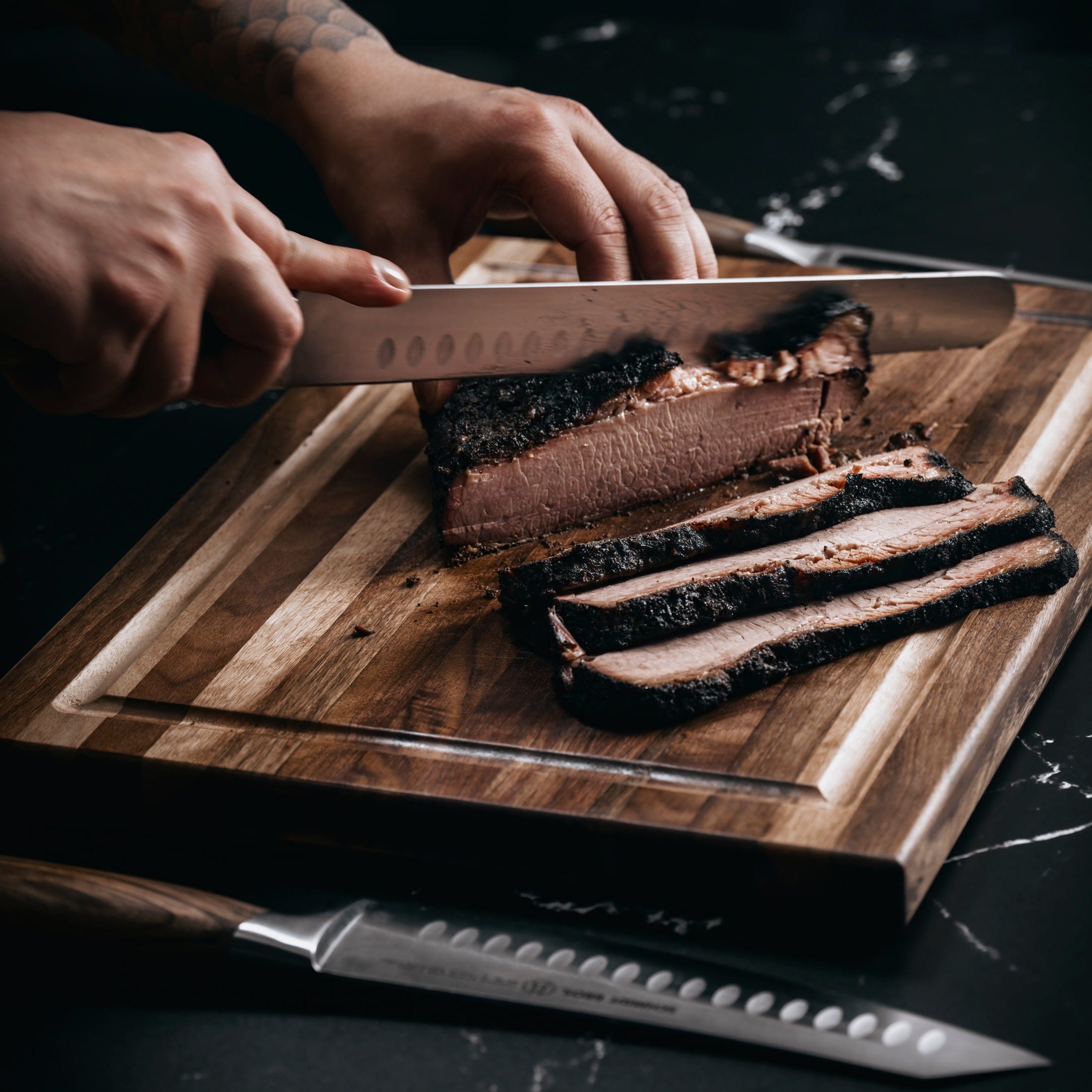 Schmidt Bros. Zebra Wood BBQ 6-Piece Knife Set | Uncrate Supply