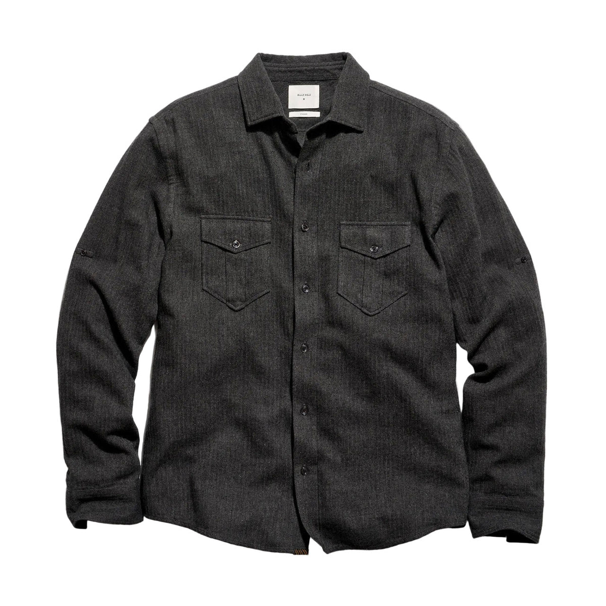 Billy Reid Herringbone Scout Shirt Grey
